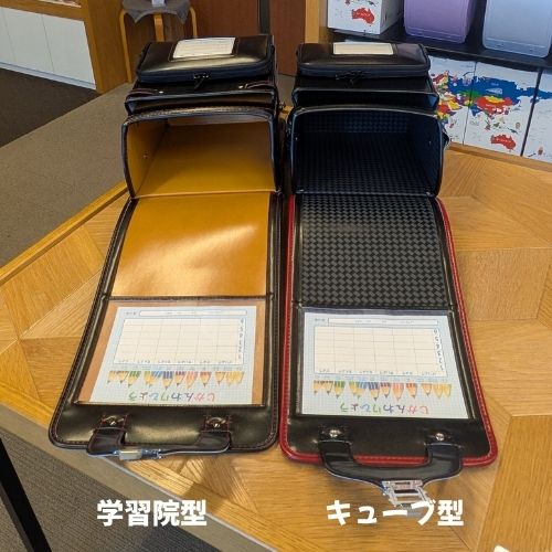 黒川鞄のクラリーノ　学習院型とキューブ型を比較