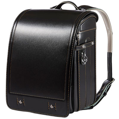 黒川鞄　軽量クラリーノ®Ｆ・キューブ型　黒×ゴールド