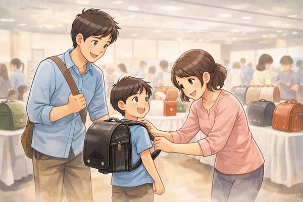 展示会場に参加した親子