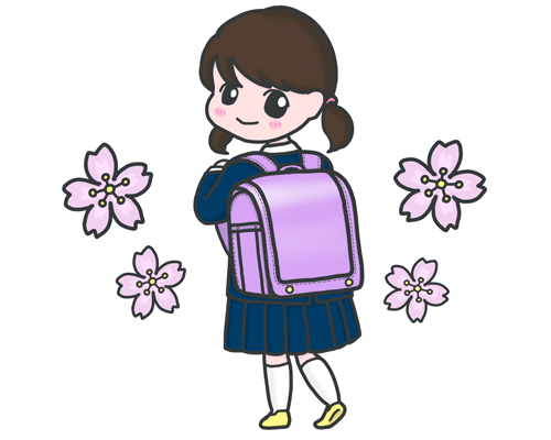 ランドセルを買ってもらった女の子