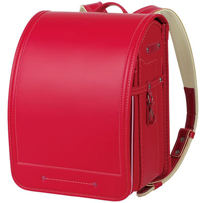 防水クラリーノ カラーステッチ スウィートチェリー×ピンク